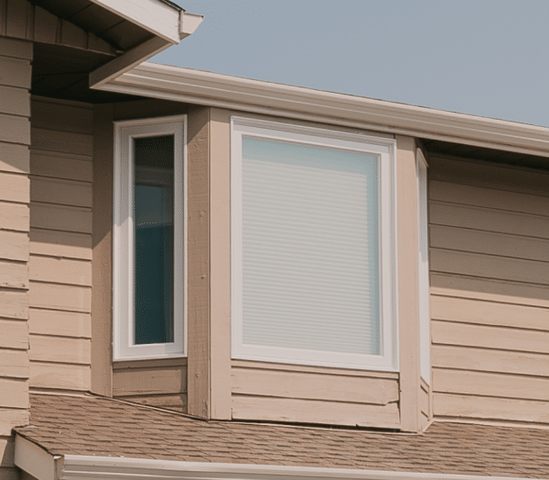 Bow window in Canadian home